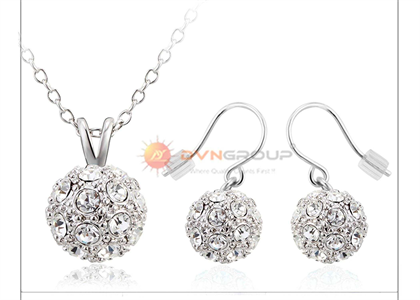 Rhodium Plated | CZ Studded Pendant Sets